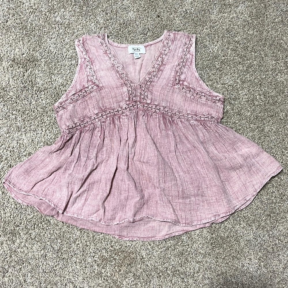 Myra bag pink gauze look 100% cotton flowy tank. Size small